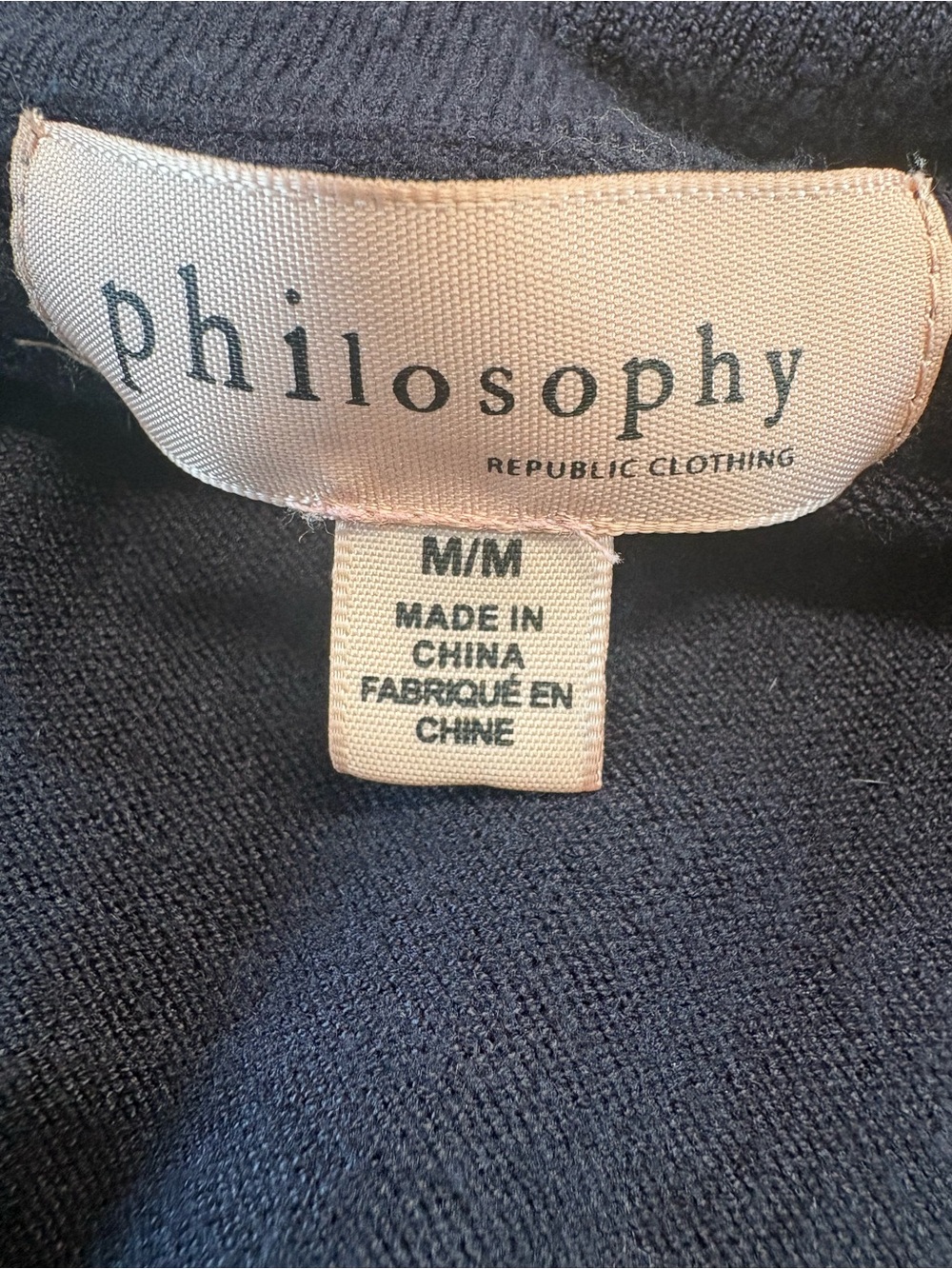 Philosophy Navy V-Neck Cardigan with Gold Buttons - Picture 6 of 6